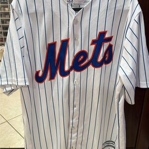 Majestic Mets Striped Jersey